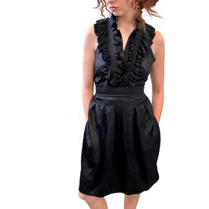 SEXY BCBGMaxAzria Tuxedo Cocktail Little Black Dress with Pockets Size  8